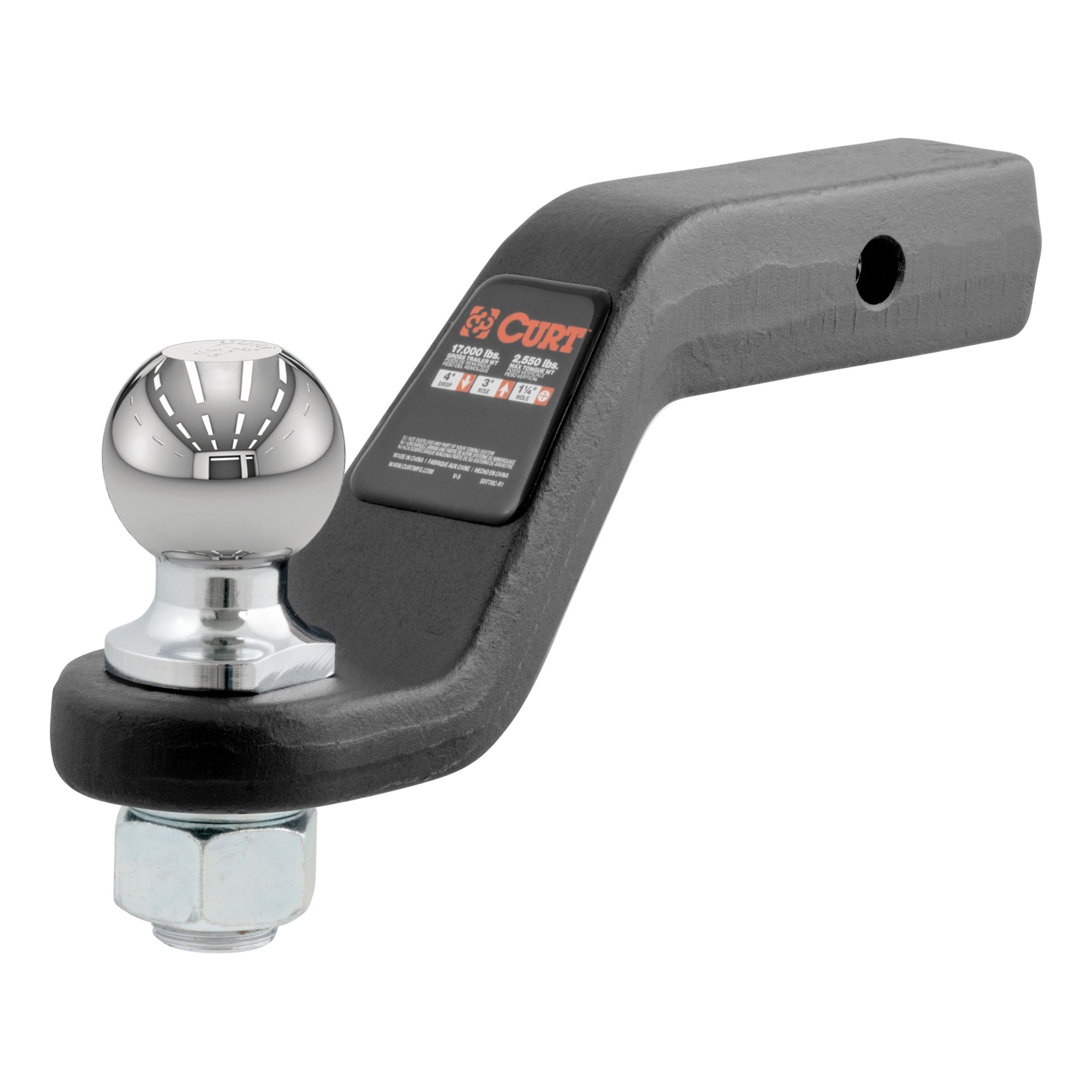 Curt Manufacturing, Loaded Forged Ball Mount w/ 2-5/16in. Ball 2in. Shank, 1 4in. Drop, Ball Diameter 2-5/16 in, Model# 45332